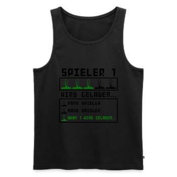 Schwangerschaft Verkünden Werdende Eltern 1 Baby - Männer Premium Bio Tank Top - Schwarz - Vorne - Michal (187cm)