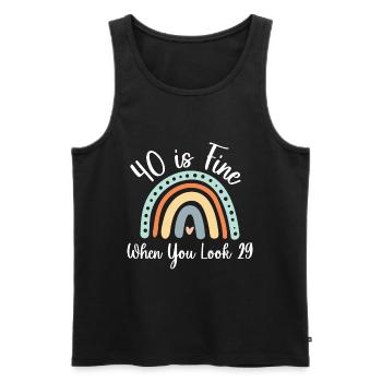 40 is okay if you look 29 40 years old - Men's Premium Organic Tank Top - black - Front - AI Model Male 178 light (178cm)