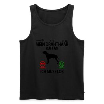 Deutsch Drahthaar Geschenkidee Lustig Spruch - Männer Premium Bio Tank Top - Schwarz - Vorne - AI Model Male 178 light (178cm)