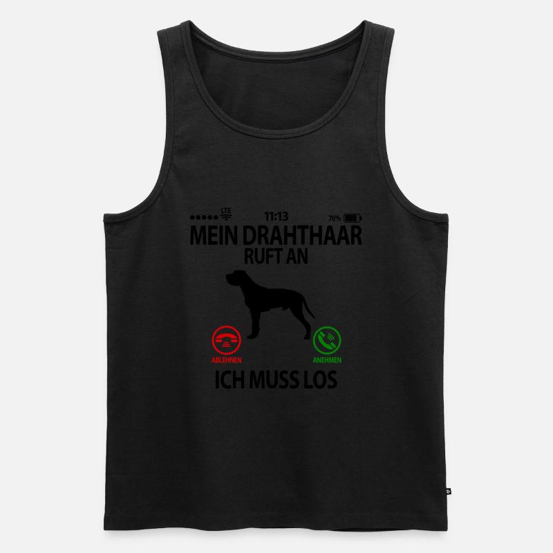 Deutsch Drahthaar Geschenkidee Lustig Spruch - Männer Premium Bio Tank Top - Schwarz