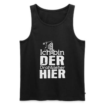 Drahtzieher Elektriker Elektroniker Baustelle - Männer Premium Bio Tank Top - Schwarz - Vorne - Michal (187cm)