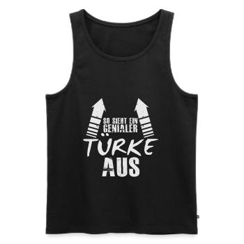 Türke Türkei Genial Istanbul Mond Stern Geschenk - Männer Premium Bio Tank Top - Schwarz - Vorne - Michal (187cm)
