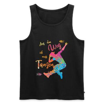 Aus dem Weg ich muss Tanzen - Tanzschule - Männer Premium Bio Tank Top - Schwarz - Vorne - AI Model Male 178 light (178cm)