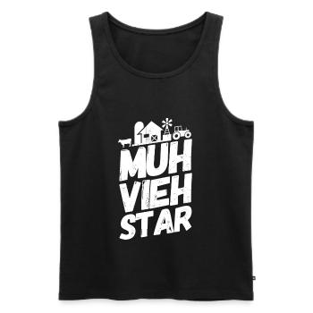 Landwirt Bauer Landwirtschaft Sprüche Muhviehstar - Männer Premium Bio Tank Top - Schwarz - Vorne - Michal (187cm)