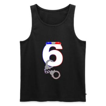 Chemise de policier du 6ème anniversaire des enfants - Débardeur bio Premium Homme - noir - Devant - Michal (187cm)