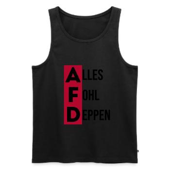 FCK AFD - Men's Premium Organic Tank Top - black - Front - AI Model Male 178 light (178cm)