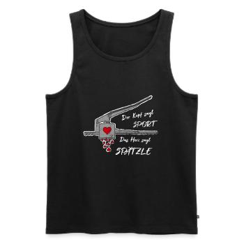 Spätzle Liebe Schwaben Geschenkidee - Männer Premium Bio Tank Top - Schwarz - Vorne - Michal (187cm)