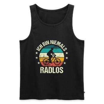 Never Bikeless - Funny Bike Cyclist Saying - Men's Premium Organic Tank Top - black - Front - Michal (187cm)