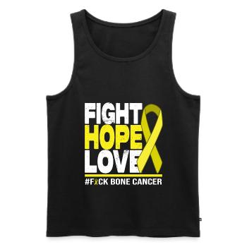 Fight Hope Love - F*** Bone Cancer - Männer Premium Bio Tank Top - Schwarz - Vorne - Michal (187cm)