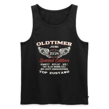 Oldtimer Juni 1958 Jahrgang 1958 66. Geburtstag 58 - Männer Premium Bio Tank Top - Schwarz - Vorne - AI Model Male 178 light (178cm)
