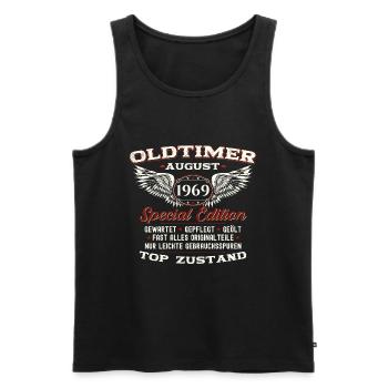 Oldtimer August 1969 Jahrgang 1969 55. Geburtstag - Männer Premium Bio Tank Top - Schwarz - Vorne - Michal (187cm)