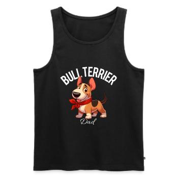Bullterrier Papa 2 - Männer Premium Bio Tank Top - Schwarz - Vorne - Michal (187cm)