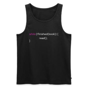 Lecture amusante et conception de codage - Débardeur bio Premium Homme - noir - Devant - AI Model Male 178 light (178cm)