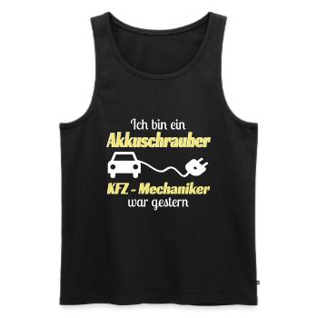 KFZ Mechaniker Akkuschrauber lustiger Spruch Auto - Männer Premium Bio Tank Top - Schwarz - Vorne - Michal (187cm)