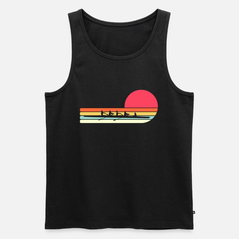 Rudern Ruderer Ruderboot - Männer Premium Bio Tank Top - Schwarz