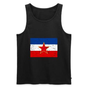 Jugoslawien Flagge Jugoslavia Fahne Stern SFRJ - Männer Premium Bio Tank Top - Schwarz - Vorne - Michal (187cm)