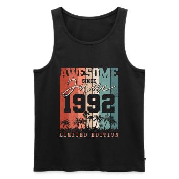 Juni Jahrgang 1992 geboren Vintage Geburtstag - Männer Premium Bio Tank Top - Schwarz - Vorne - Michal (187cm)