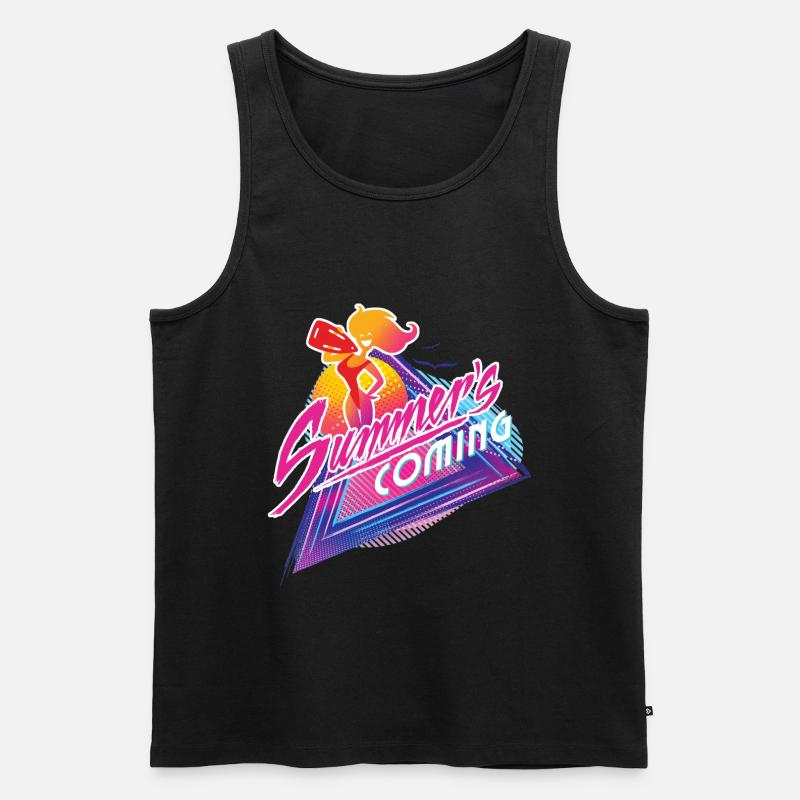 Baywatch Summer´s Coming - Männer Premium Bio Tank Top - Schwarz