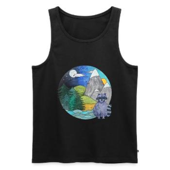 Paysage Raton laveur Outdoor Nature Lovers - Débardeur bio Premium Homme - noir - Devant - Michal (187cm)