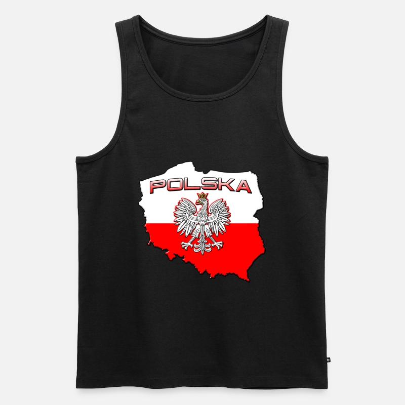 Polska, Polen, Geschenk - Männer Premium Bio Tank Top - Schwarz