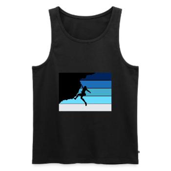Climb - Men's Premium Organic Tank Top - black - Front - AI Model Male 178 light (178cm)