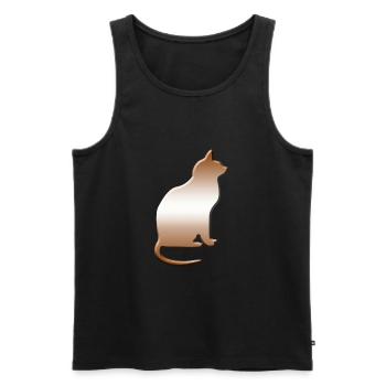 Chats, cadeau, dame chat fou, chat - Débardeur bio Premium Homme - noir - Devant - AI Model Male 178 light (178cm)