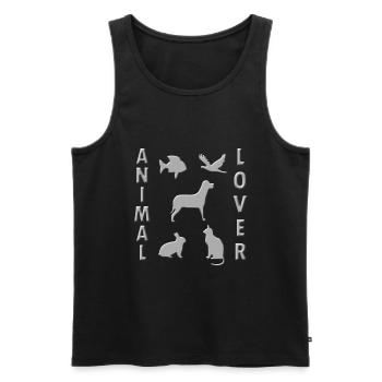 Animal Welfare, Animals, Animal Lover, Gift - Men's Premium Organic Tank Top - black - Front - AI Model Male 178 light (178cm)