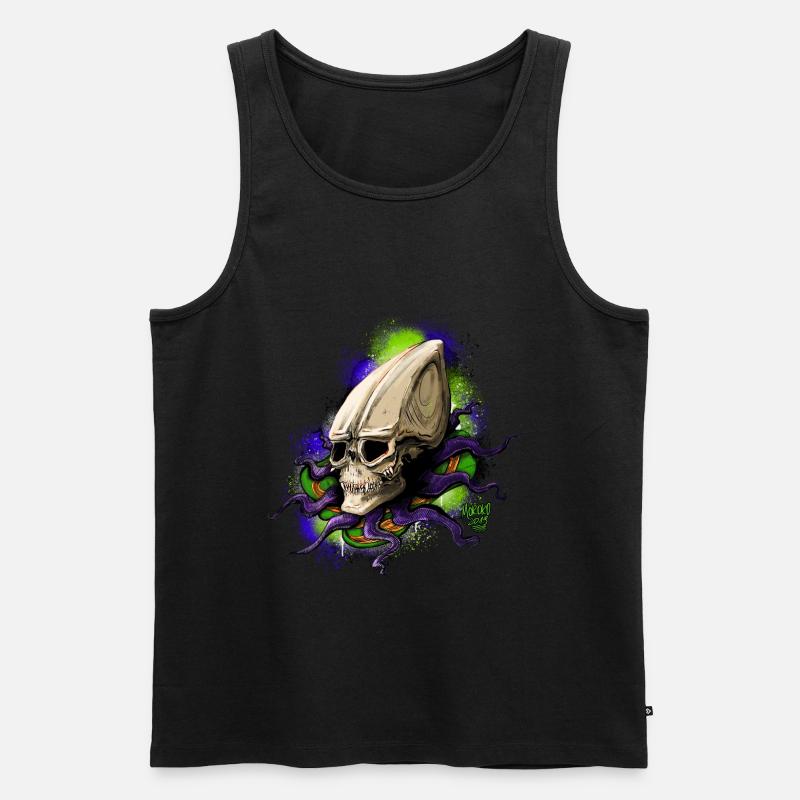 Alien BONE SQL - Männer Premium Bio Tank Top - Schwarz