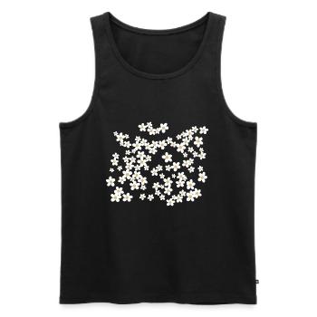 Motif marguerite belles fleurs - Débardeur bio Premium Homme - noir - Devant - AI Model Male 178 light (178cm)