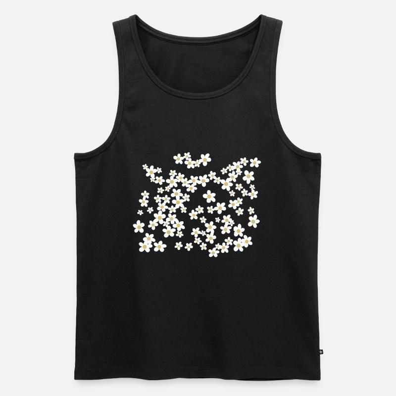Gänseblümchen Muster Schöne Blumen - Männer Premium Bio Tank Top - Schwarz