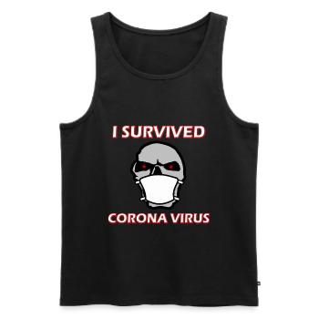 I survived Corona Virus, Coronavirus, Covid-19 - Männer Premium Bio Tank Top - Schwarz - Vorne - AI Model Male 178 light (178cm)