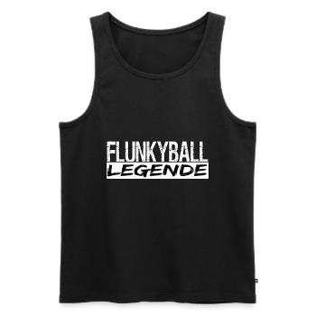 Flunkyball Legende Festival - Männer Premium Bio Tank Top - Schwarz - Vorne - Michal (187cm)