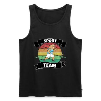 Sport - Männer Premium Bio Tank Top - Schwarz - Vorne - Michal (187cm)