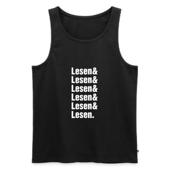 Lesen Lesen Lesen - Männer Premium Bio Tank Top - Schwarz - Vorne - AI Model Male 178 light (178cm)