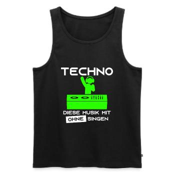 Techno - This music with no singing DJ headphones - Men's Premium Organic Tank Top - black - Front - Michal (187cm)
