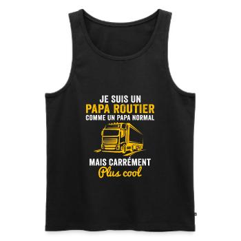 Je suis un papa routier cadeau routier chauffeur - Débardeur bio Premium Homme - noir - Devant - Michal (187cm)
