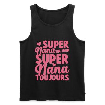 Femme Super Nana Un Jour Super Nana Toujours Nana - Débardeur bio Premium Homme - noir - Devant - Michal (187cm)