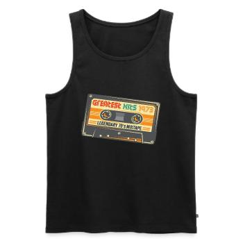 Greatest Hits 1973 Birthday Cassette Tape Design - Men's Premium Organic Tank Top - black - Front - Michal (187cm)