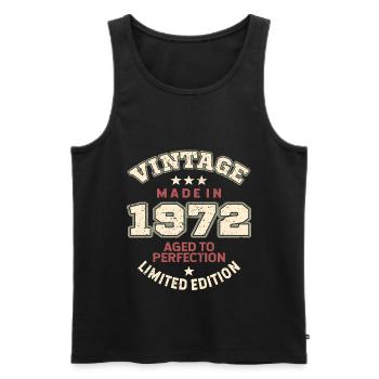 Vintage 1972 - Men's Premium Organic Tank Top - black - Front - AI Model Male 178 light (178cm)