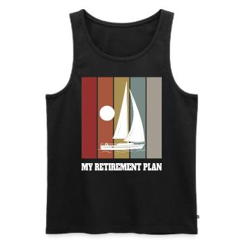 Mon plan de retraite Voile pour retraités - Débardeur bio Premium Homme - noir - Devant - Michal (187cm)