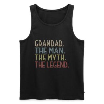 Grandad The Man The Legend The Legend T Shirt - Men's Premium Organic Tank Top - black - Front - Michal (187cm)