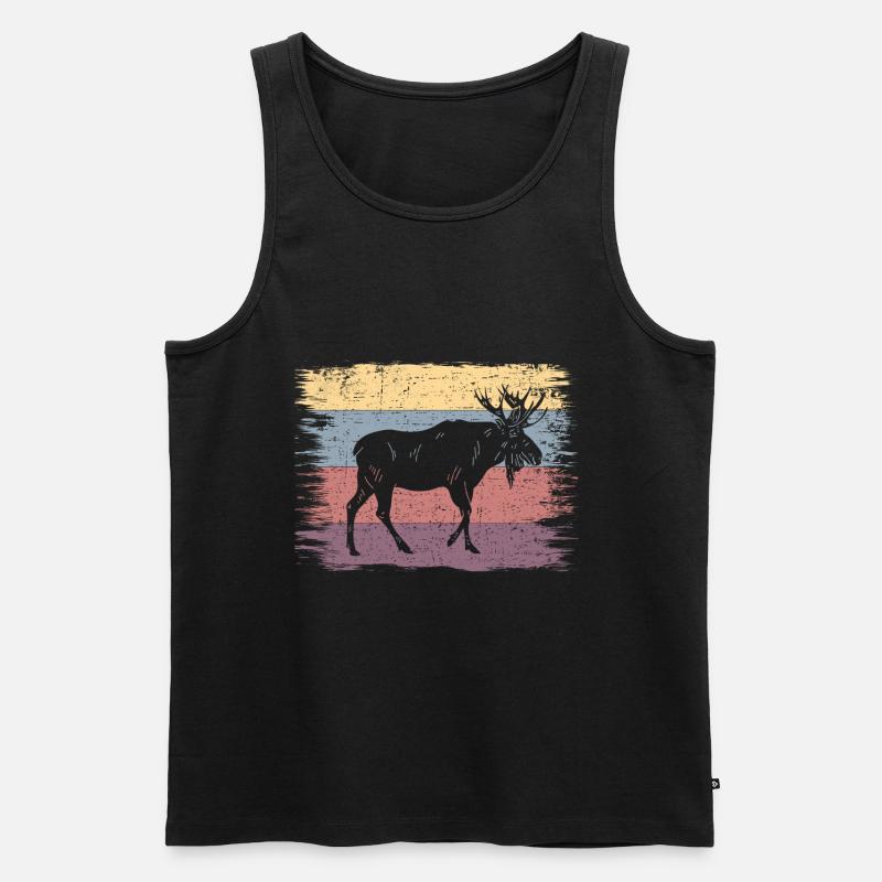 Elch - Männer Premium Bio Tank Top - Schwarz