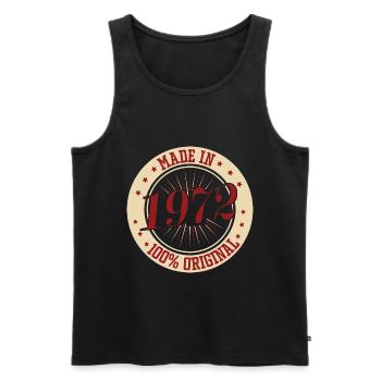Made in 1972 100 The Original Birthday Saying - Men's Premium Organic Tank Top - black - Front - Michal (187cm)