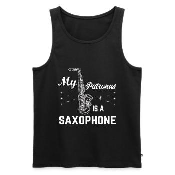 Saxophone Instrument Musik - Männer Premium Bio Tank Top - Schwarz - Vorne - AI Model Male 178 light (178cm)