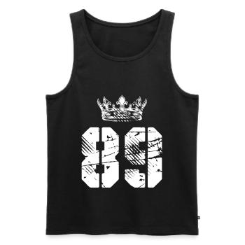 89 Number crown - Men's Premium Organic Tank Top - black - Front - Michal (187cm)