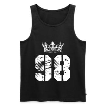98 Couronne numérique - Débardeur bio Premium Homme - noir - Devant - Michal (187cm)