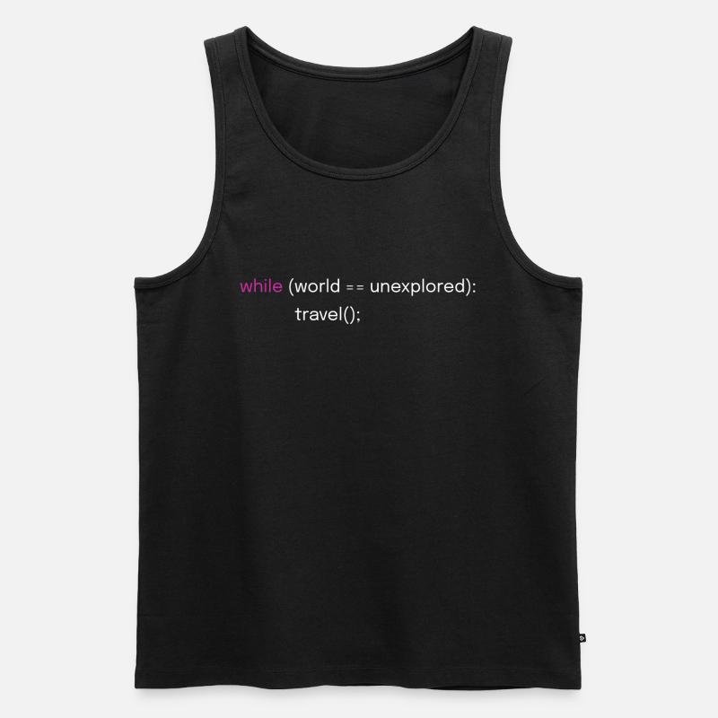 Lustiges Reise- und Coding-Design - Männer Premium Bio Tank Top - Schwarz