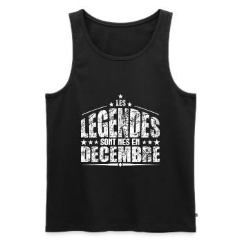 Décembre | les Légendes sont nés en Décembre Anniv - Débardeur bio Premium Homme - noir - Devant - Michal (187cm)
