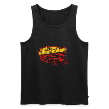 Nich' mit Commander - Männer Premium Bio Tank Top - Schwarz - Vorne - AI Model Male 178 light (178cm)