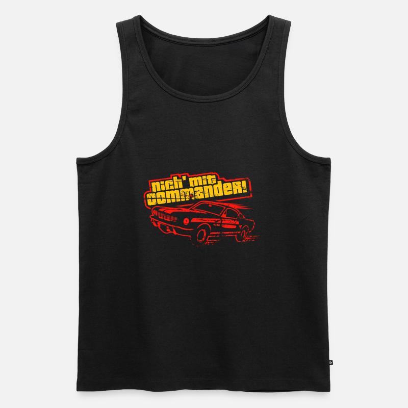 Nich' mit Commander - Männer Premium Bio Tank Top - Schwarz
